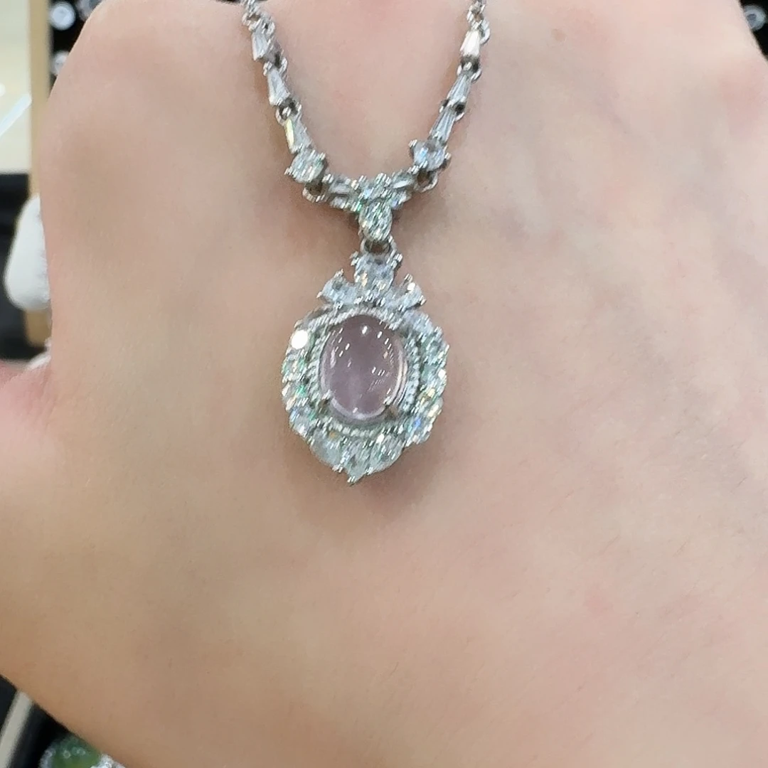 银S925镶嵌颈饰芙蓉石小****.