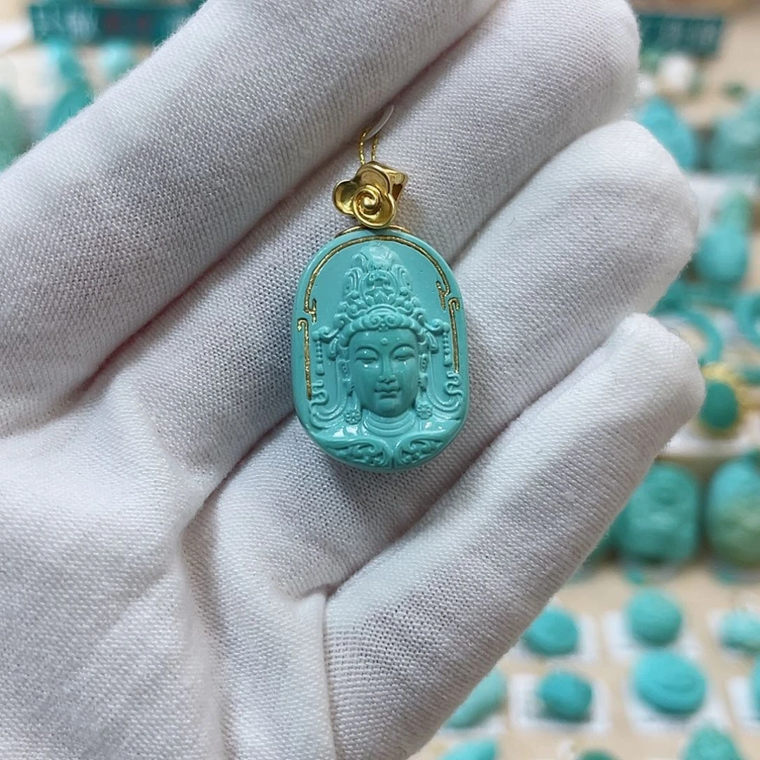 绿松石珠宝奇石18K金镶嵌