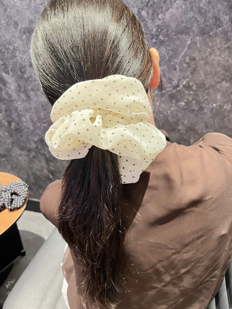 韩系大直径波点大肠发圈高级发饰百搭时尚