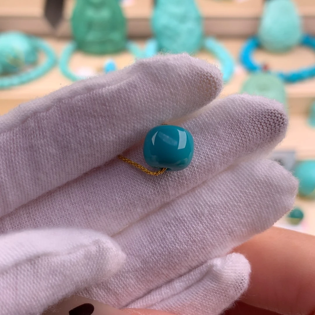 绿松石珠宝奇石未镶嵌9.3*7.9mm