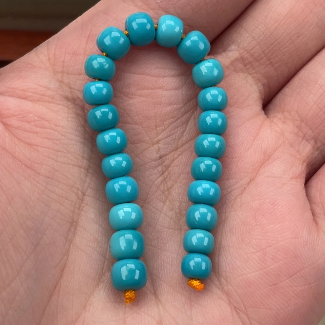 绿松石合金挂件老形串珠