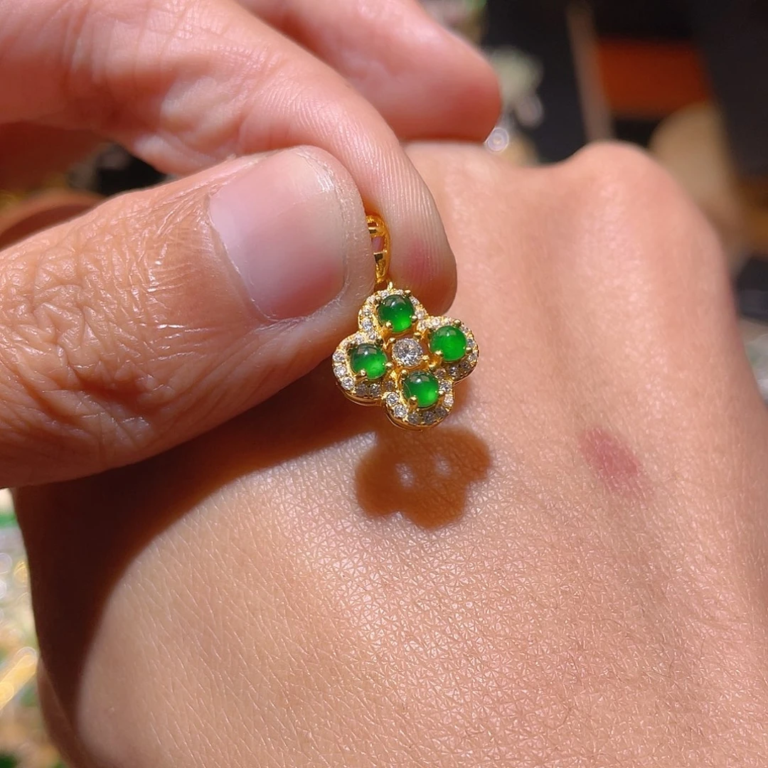 翡翠吊坠(不含链)银S925镶嵌