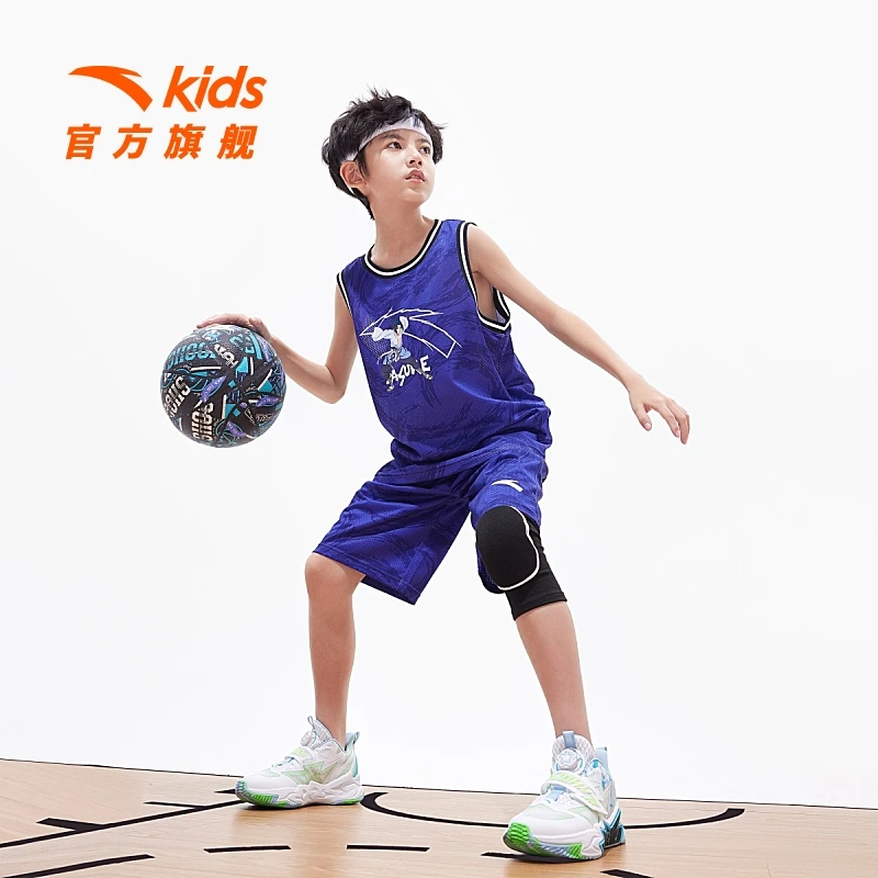 安踏儿童火影联名男大童篮球比赛套2025夏季运动套装