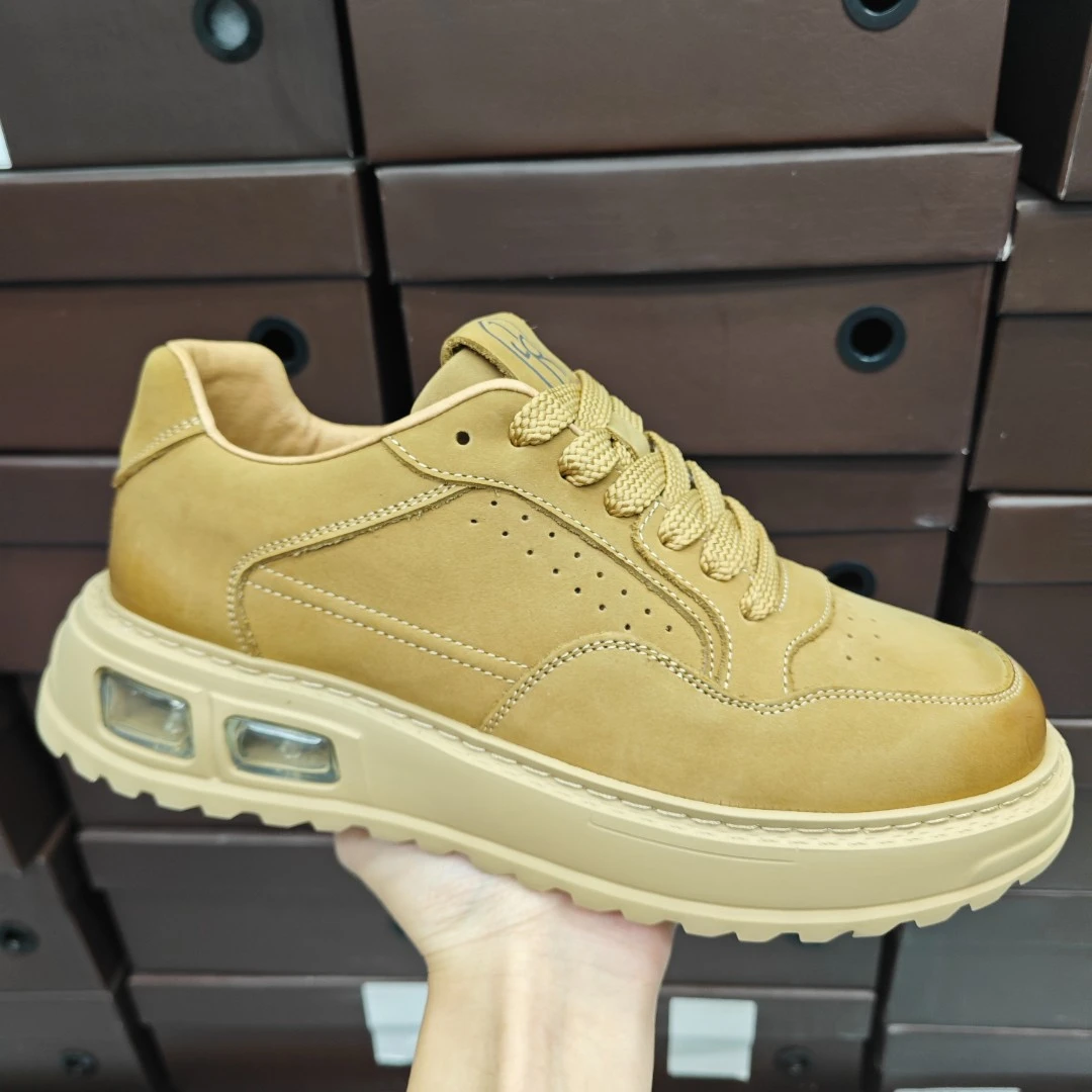 【6739】头层牛皮磨砂黄色男士时尚休闲皮鞋四季百搭休闲真皮男鞋