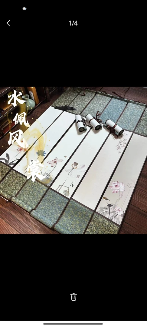 【水佩风裳】小挂轴禅意蜡染宣纸书法创作专用文房挂画挂墙摆件卷轴