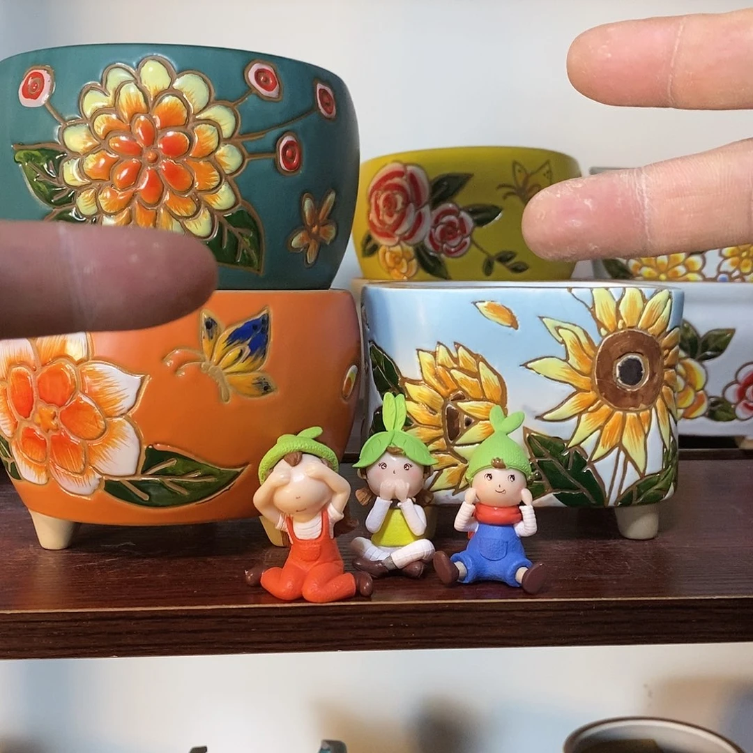 红陶韩式多肉植物花盆