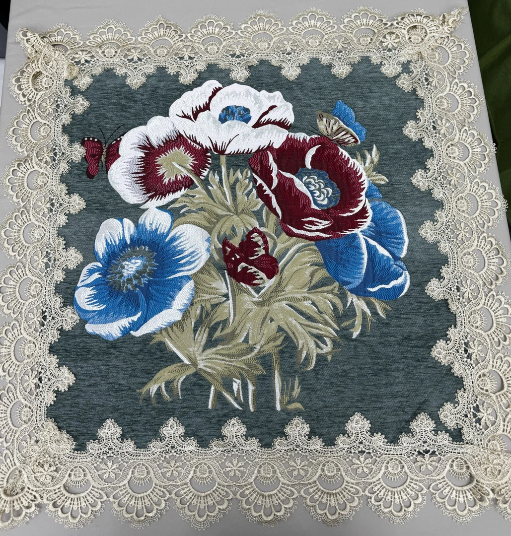 尺寸75*75雪尼尔浮雕绣床头柜斗柜洗衣机 万能盖巾