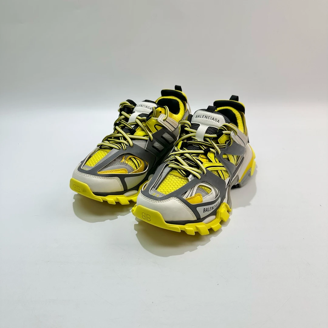99新 Balenciaga/巴黎世家 41码 灰黄Track1.0老爹鞋 SY0934