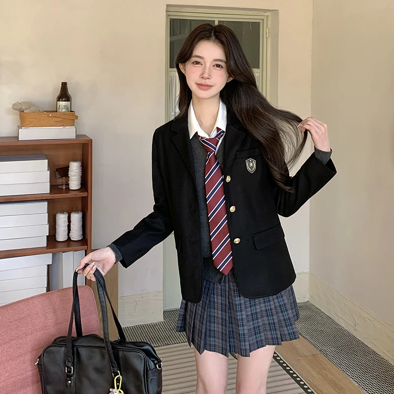 东京岁时记jk制服西装外套女原创日系学院风春夏新款百褶短裙套装