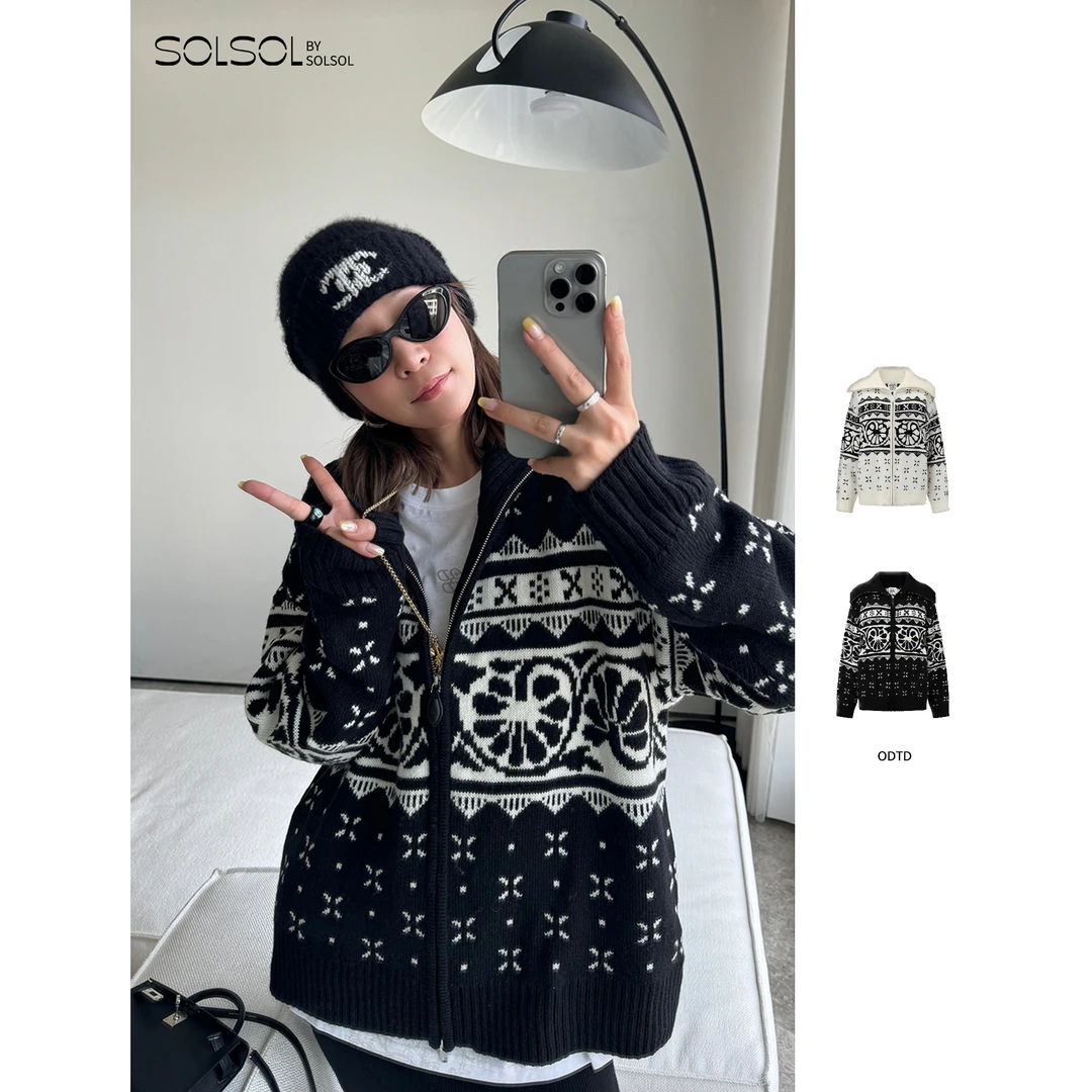 ODTD 设计师品牌 25秋冬新品贵气复古费尔岛开衫毛衣SOLSOL买手店