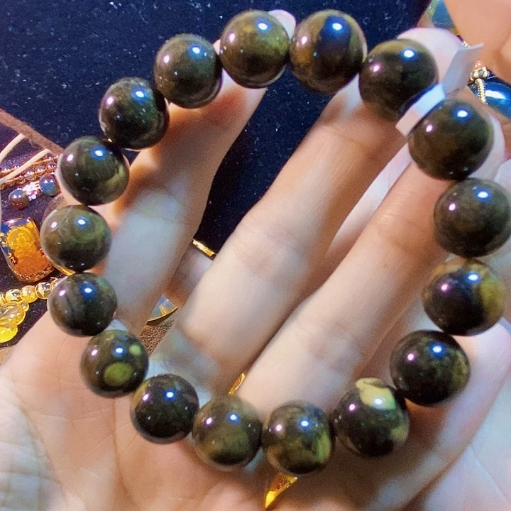 琥珀未镶嵌珠宝奇石根珀手串12