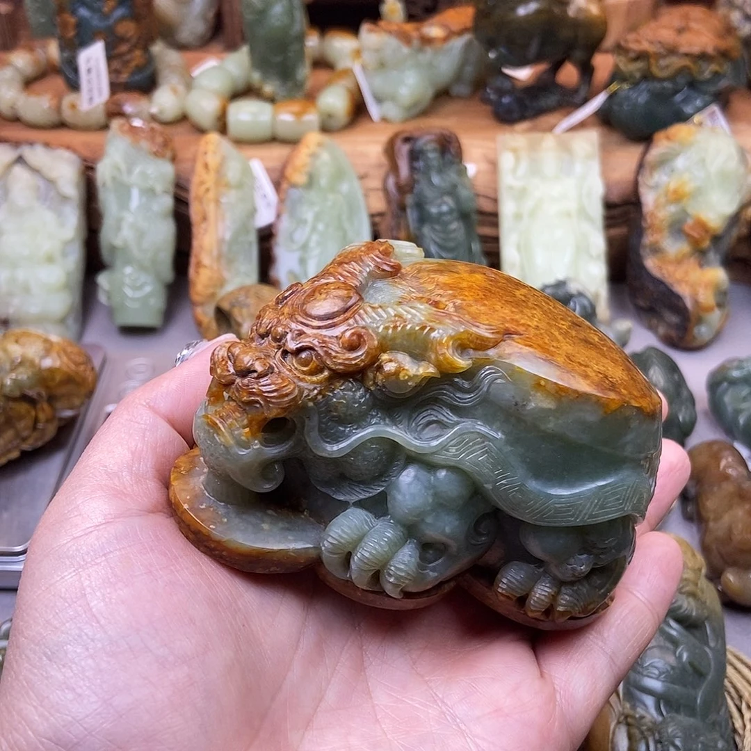 岫岩河磨玉（透闪石质玉）手把未镶嵌Y****2