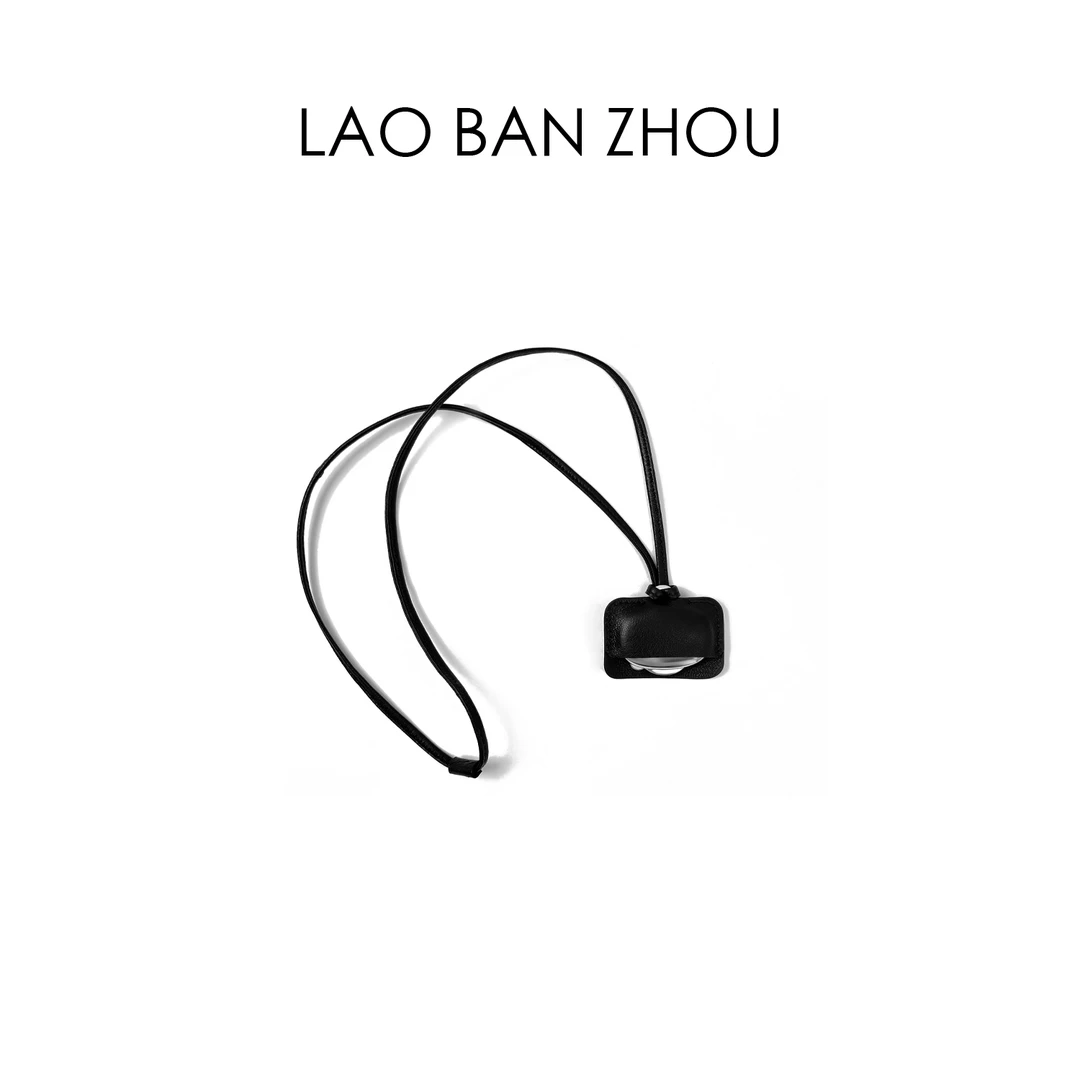 铜合金皮质吊坠 【老板周】复古极简 小众吊坠黑绳时髦链挂绳饰品