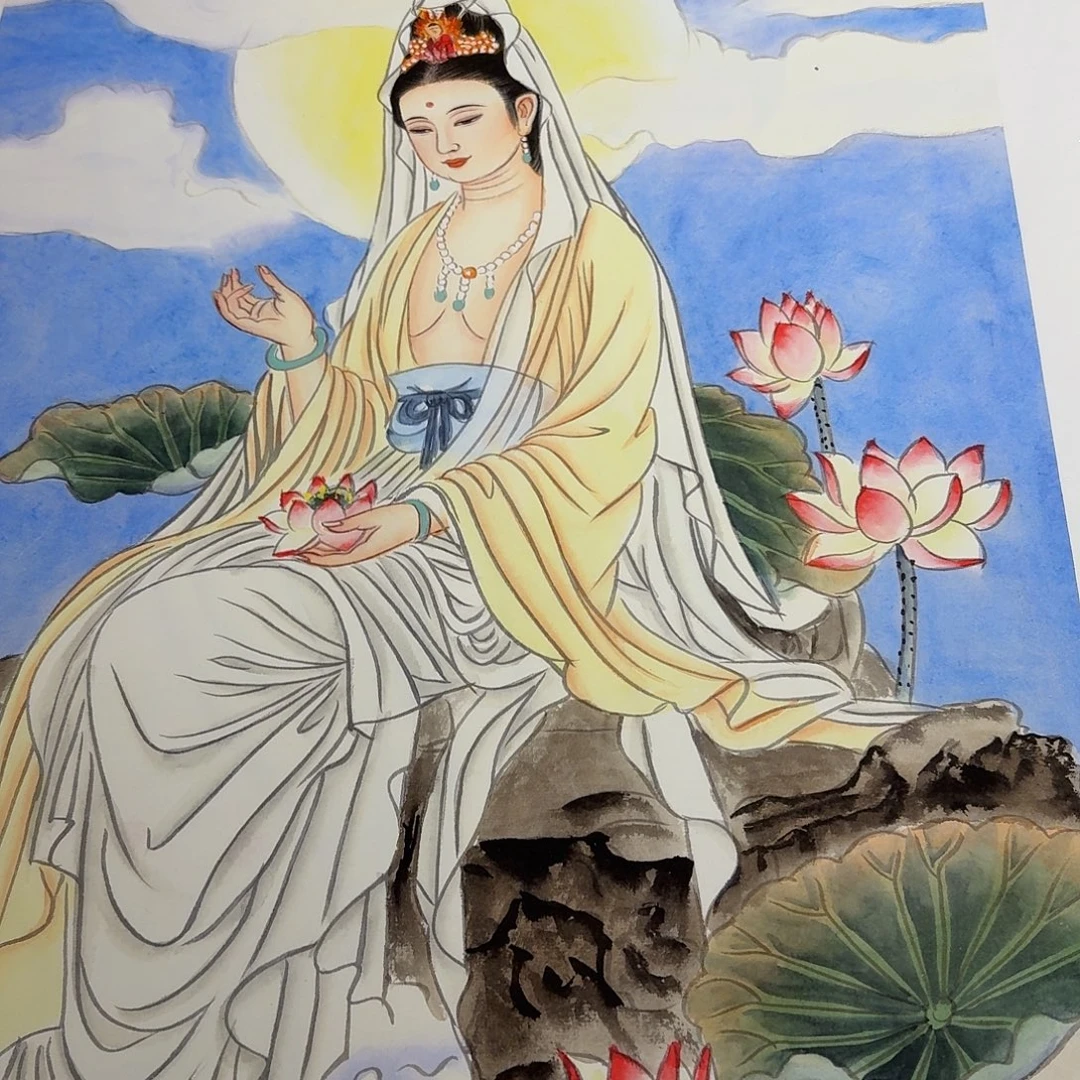 国画观音菩萨一副作品