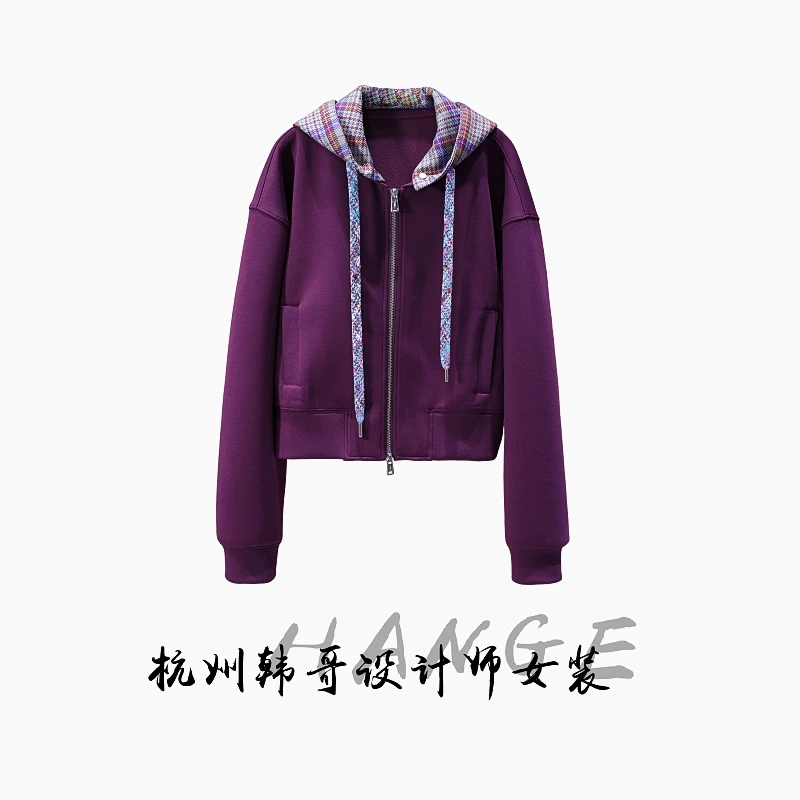 【韩哥欧货女装】冬季加厚棉柔《云雾凝紫》高克重卫衣外套260151