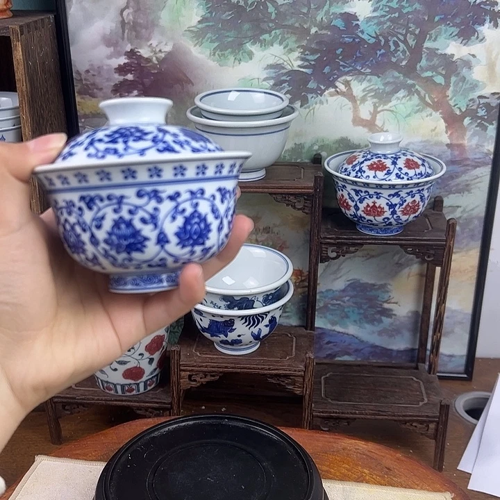 瓷其他缠枝莲盖碗