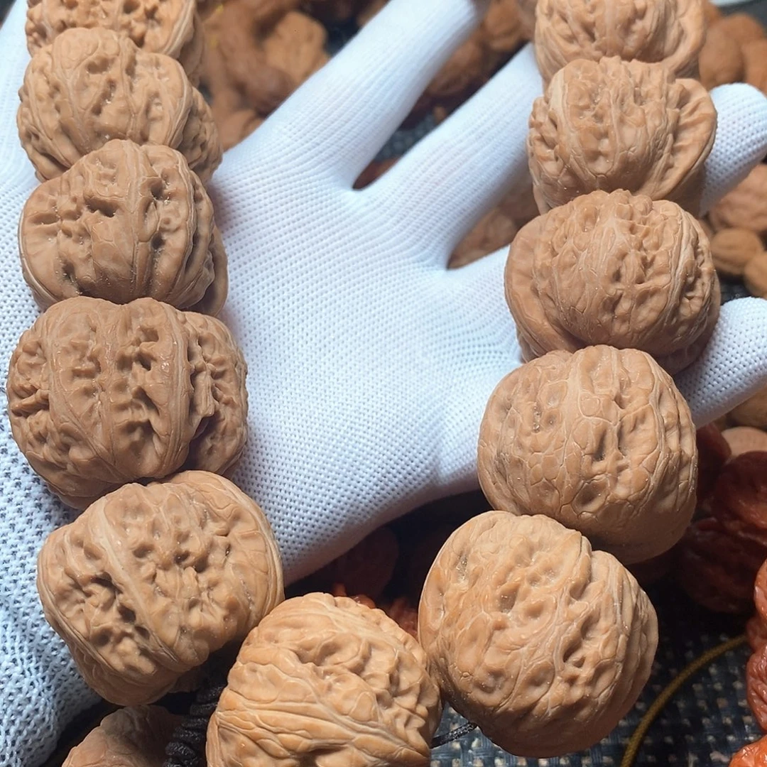 文玩核桃手串麻核桃平谷元宝手持