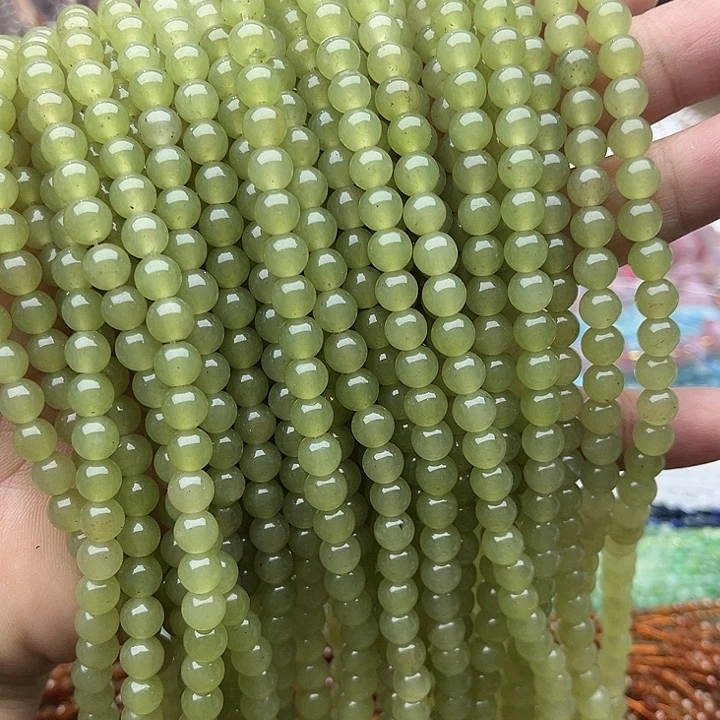 玛瑙/玉髓未镶嵌珠宝半成品2条6mm左右晴水和田玉