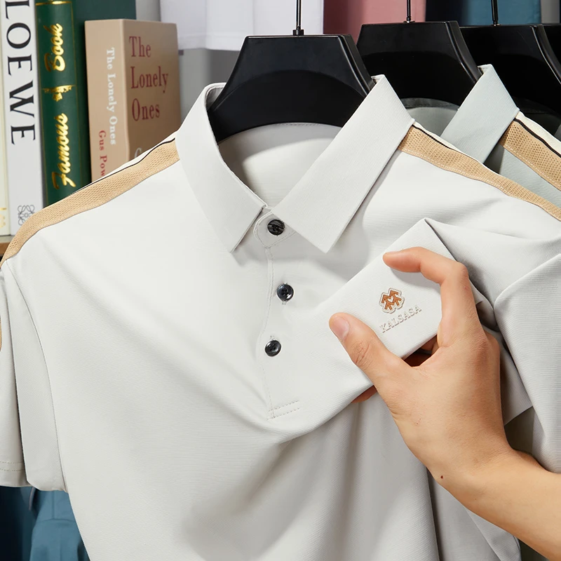 《树POLO》印花男女同款速干运动户外休闲通勤商务拼色高奢上衣T恤
