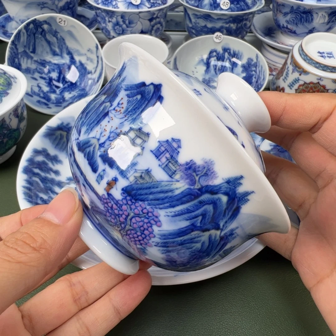 陶瓷景德镇纯手工纯手绘茶具木木44