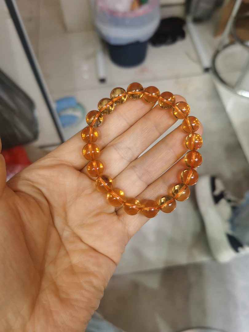 天然巴西黄水晶手链