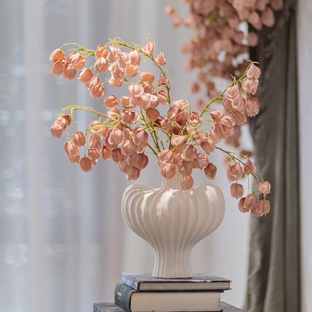 仿真栾树灯笼果仿真花高级感逼真假花摆设轻奢高端仿生花客厅摆件
