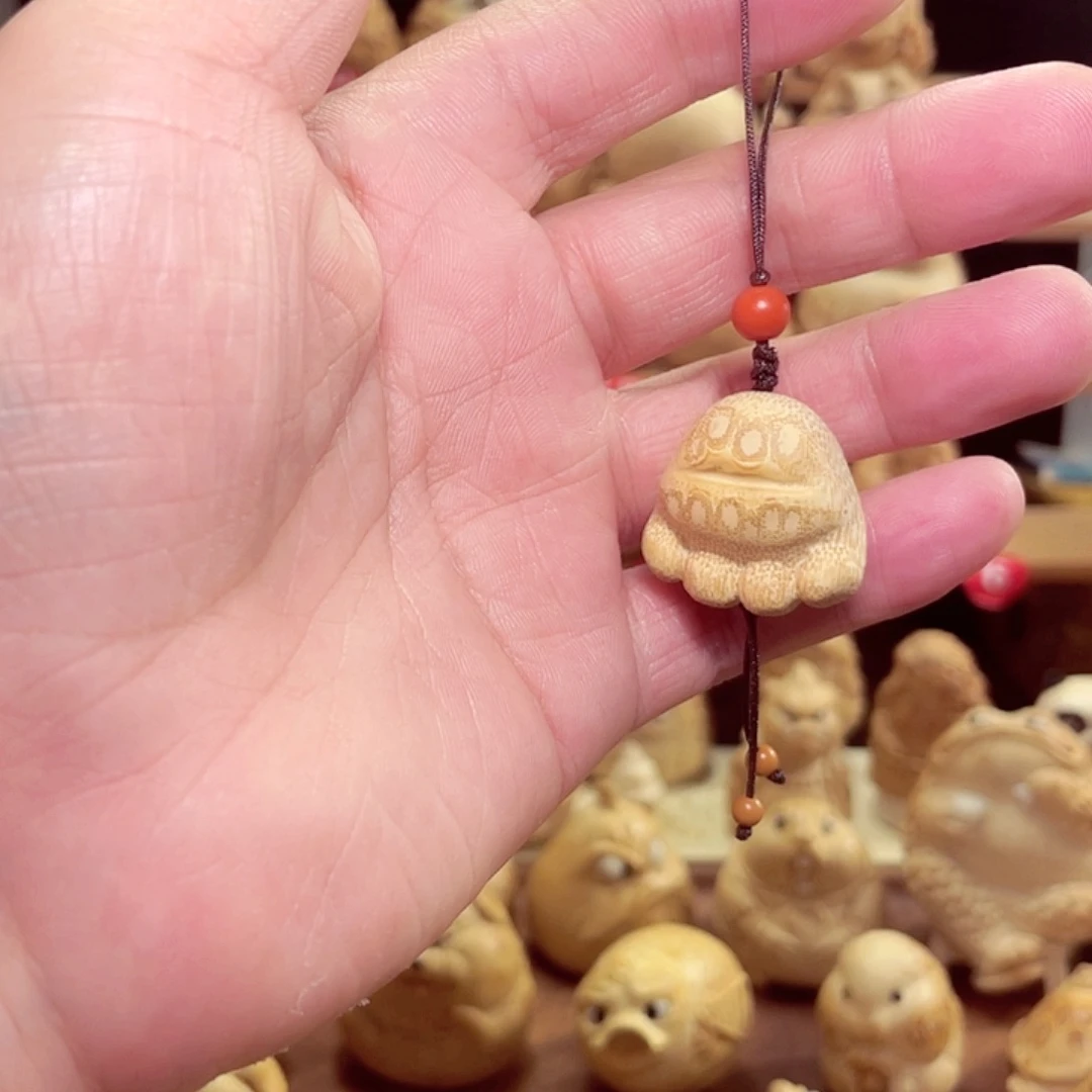 竹竹根雕猫爪手把件