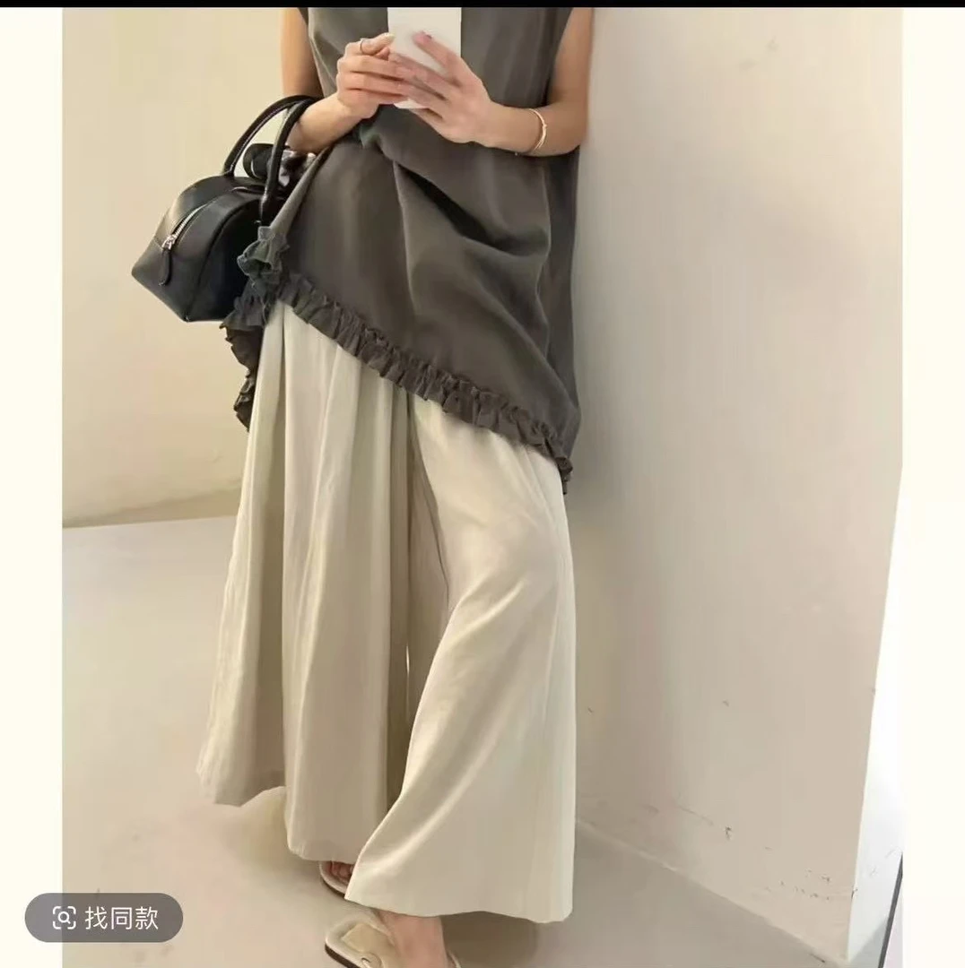 大码女装山本裙裤夏季新款高腰宽松慵懒显瘦休闲时尚冰丝阔腿裤裙