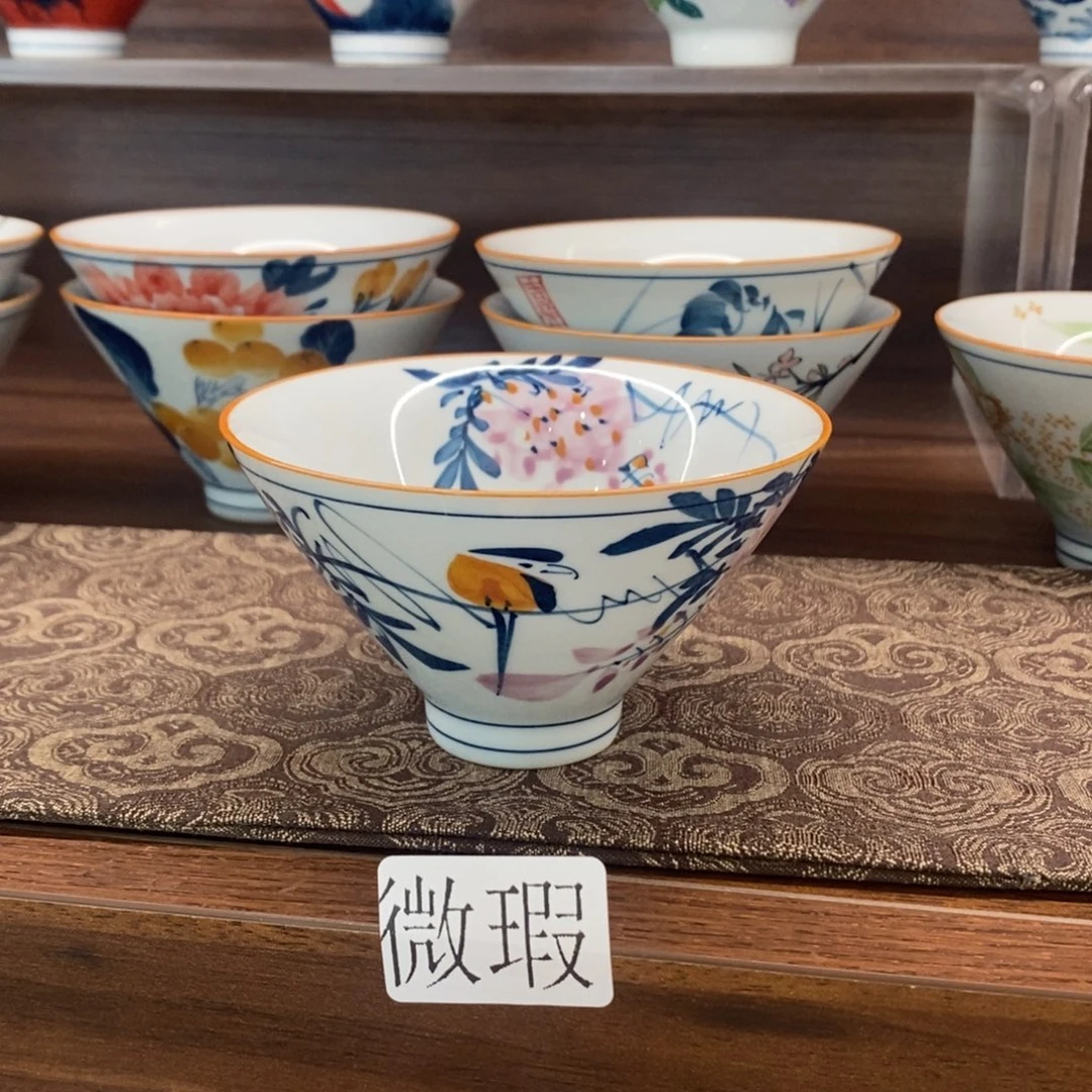 釉下彩老陶泥手工绘制
