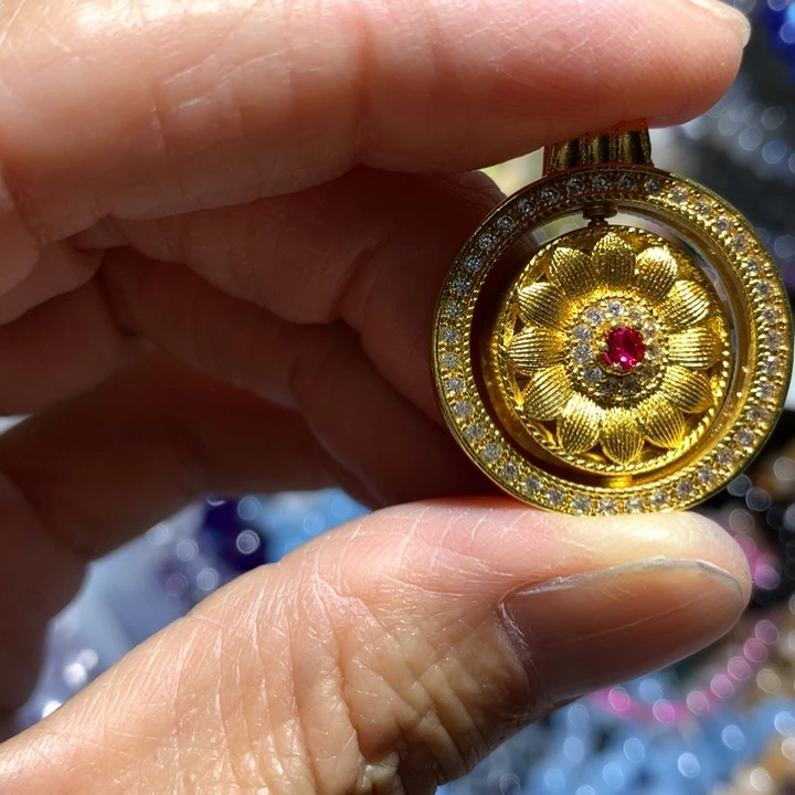 珐琅合金25mm向阳花开 吊坠