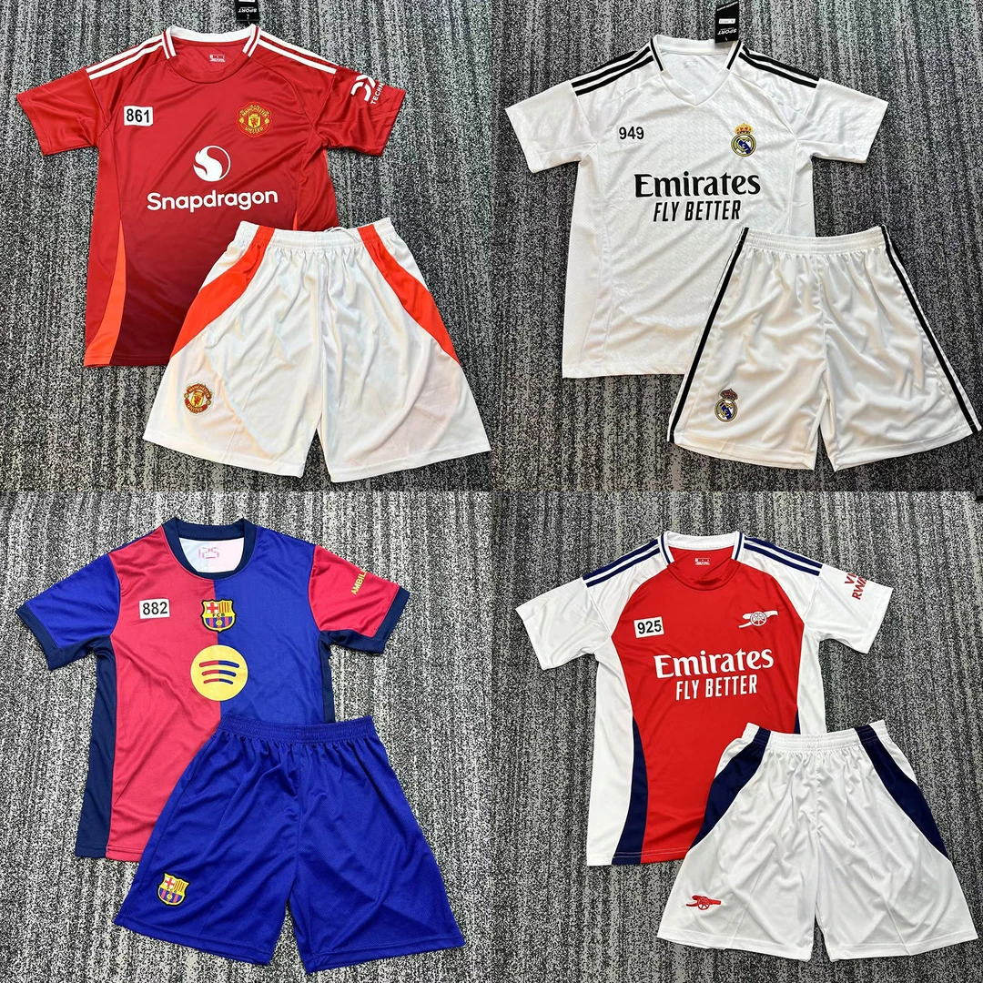 24-25赛季豪门俱乐部五大联赛热门足球服套装男女儿童球迷版球衣