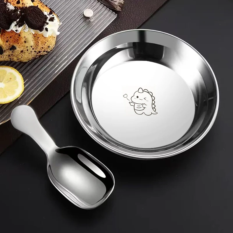 【三单五单囤】卡皮巴拉盘子不锈钢辅食盘儿童餐具点心盘精致可爱