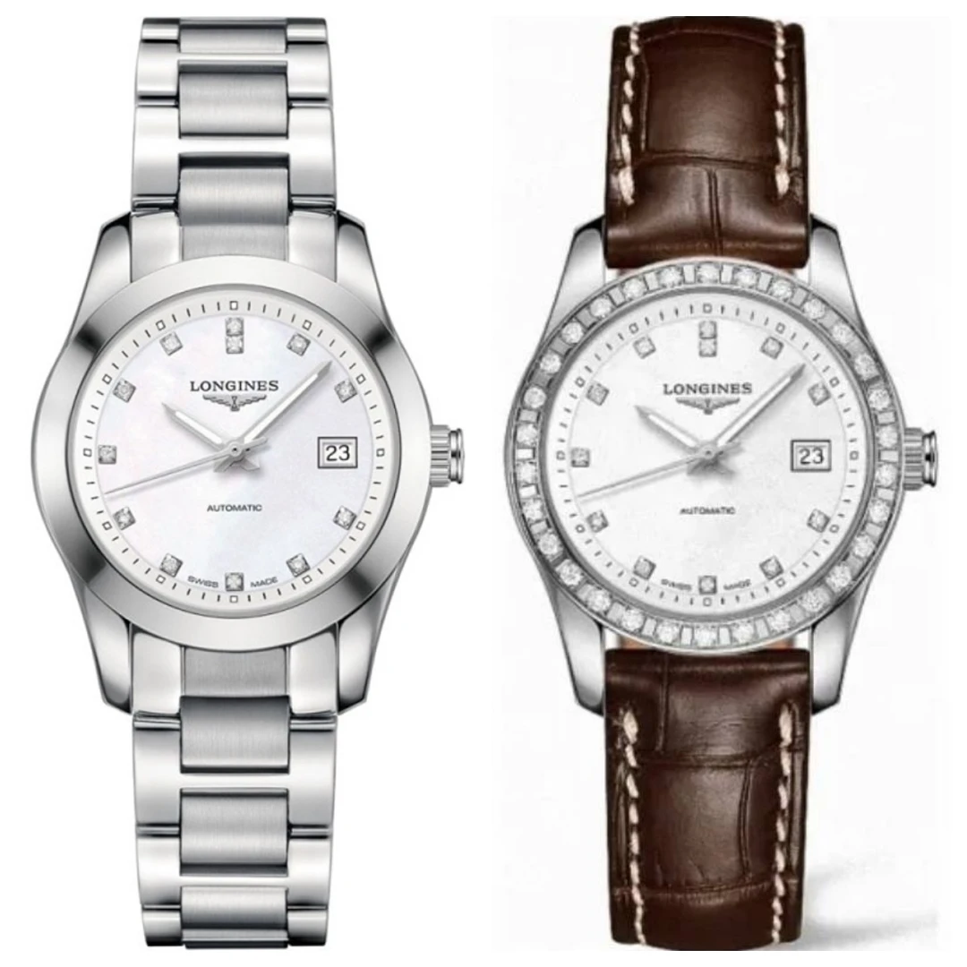 99新 Longines/浪琴 康铂285/机械/贝母外圈带钻/表径29.5mm/后钻