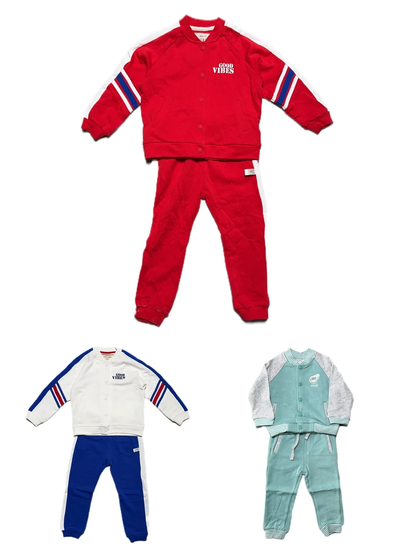 字母常规中性运动风棒球服套装秋冬儿童春秋小学生幼装