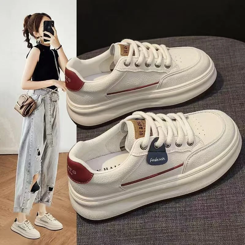 女板鞋2025早秋时尚新款百搭运动韩版厚底百搭小白鞋S508
