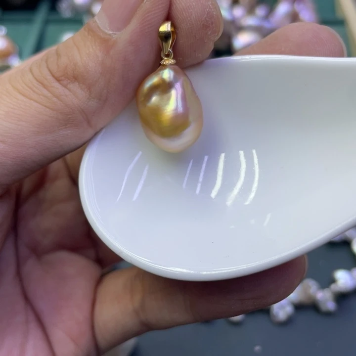 淡水珍珠吊坠(不含链)银S925镶嵌