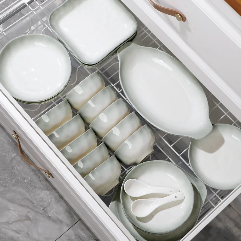 【粉丝福利】微瑕4.5碗4只装陶瓷餐具鱼盘汤碗面碗米饭碗烟雨谣面碗