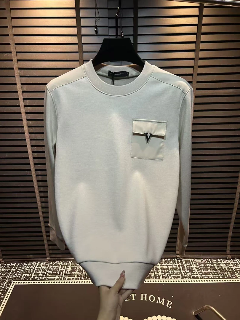 男士冬季新款加绒圆领卫衣