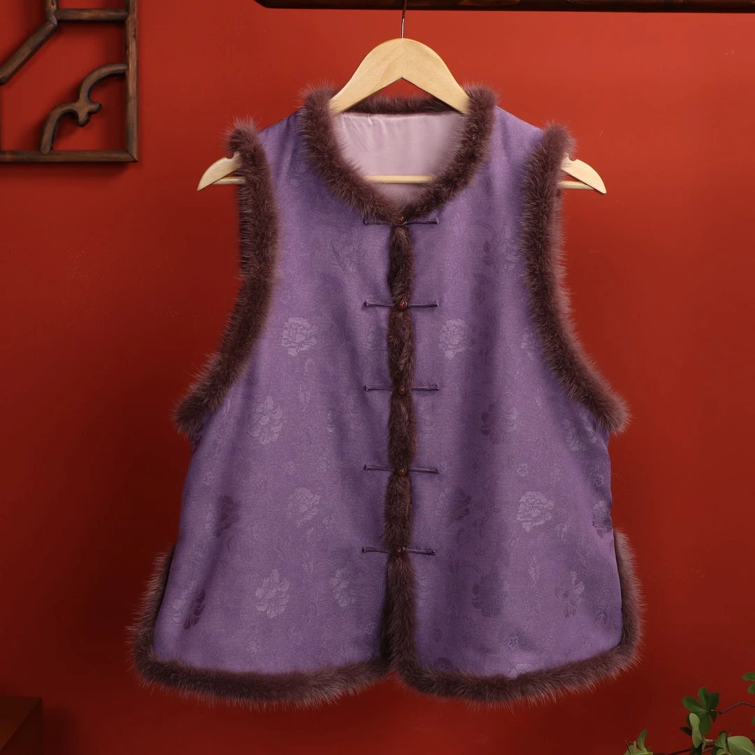 花罗水貂毛桑蚕丝摆件