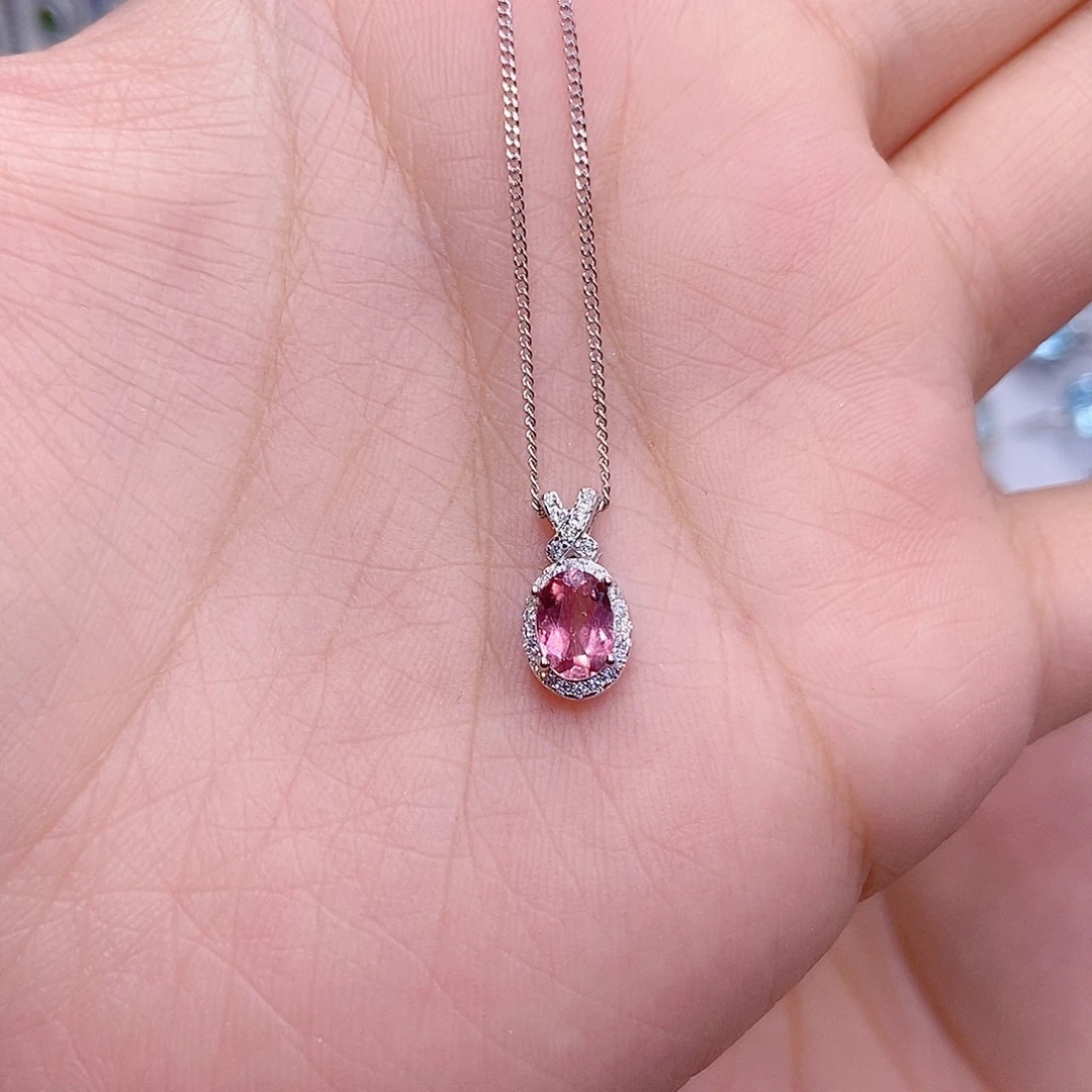 碧玺银S925镶嵌项链