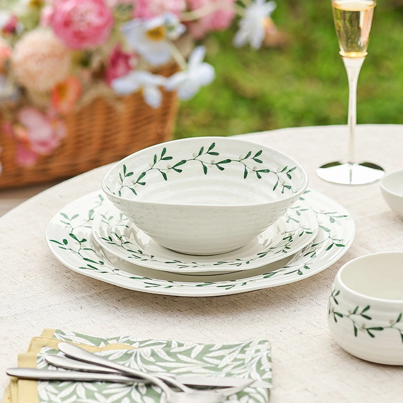 英国Portmeirion波特美林幸运叶系列陶瓷餐盘餐碗调味碟餐具礼盒