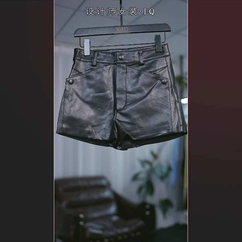【徐哥】设计师款高定百搭皮裤短裤5534