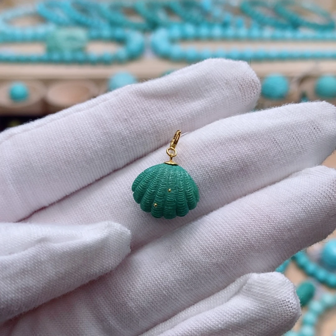 绿松石18K金镶嵌珠宝奇石