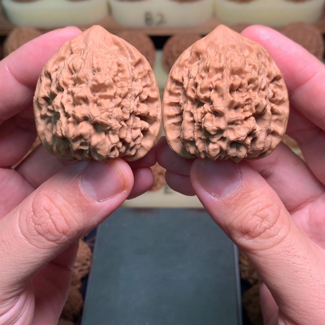 吊坠文玩核桃42原桩麒麟纹官帽全品