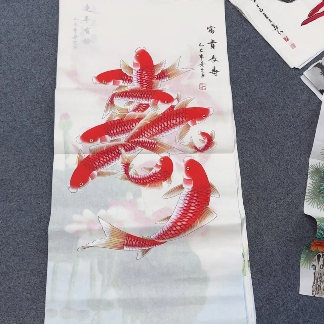 国画尺寸50X100手绘作品