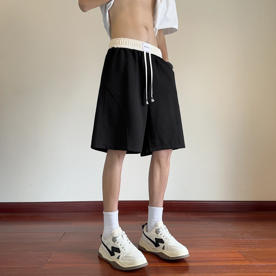 美式短裤男款夏季透气舒适运动百搭宽松腰部设计感刺绣潮流五分裤