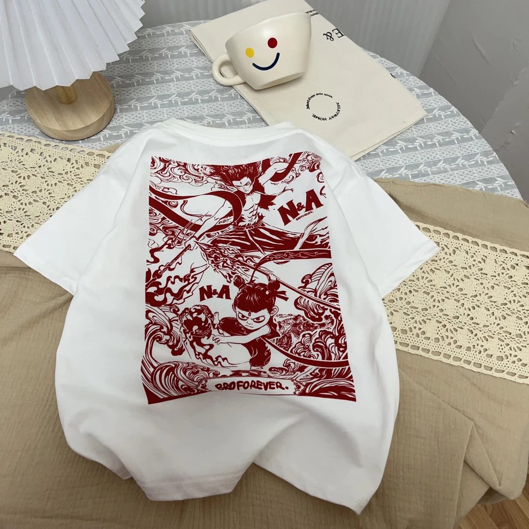 潮流儿童卡通印花2025夏季新款中性百搭T恤