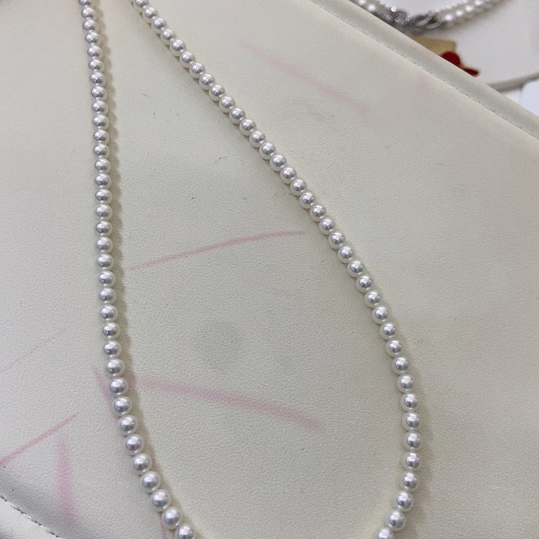 项链银S925镶嵌淡水珍珠