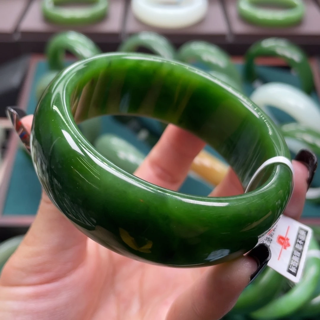 和田玉（碧玉）未镶嵌手镯5758