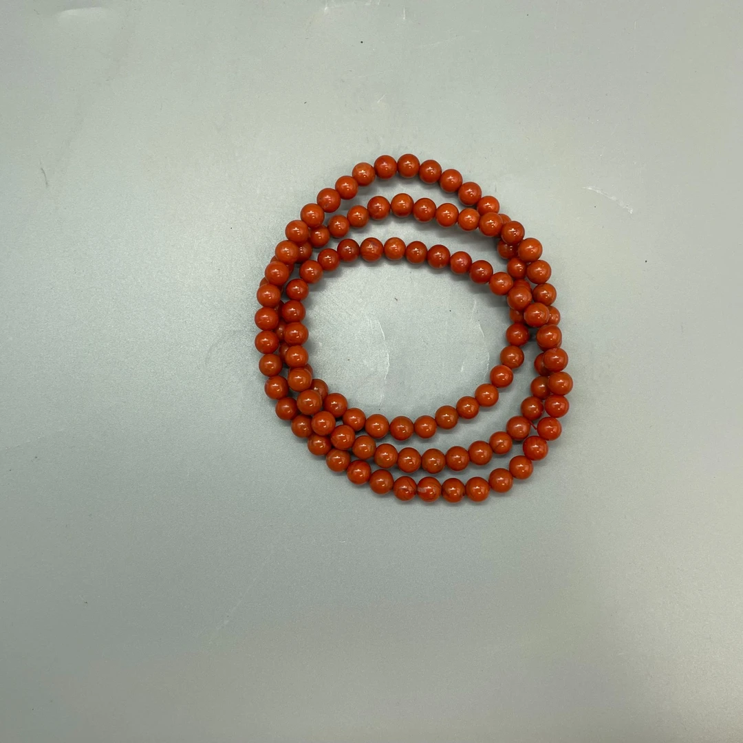 南红圆珠108念珠7.5m
